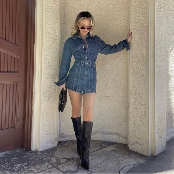 ZARA Denim Button Mini Dress ✨NWOT✨ - Picture 7 of 14